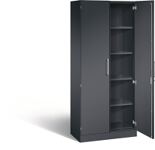 Flügeltürenschrank H1980xB1200xT435mm schwarzgrau/schwarzgrau 4 BD
