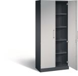 Flügeltürenschrank H1980xB1000xT435mm schwarzgrau/weißalu.4 BD