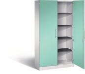 Flügeltürenschrank H1980xB800xT435mm lichtgrau/lichtgrün 4 BD
