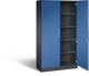 Flügeltürenschrank H1980xB1200xT435mm schwarzgrau/enzianblau 4 BD