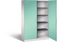 Flügeltürenschrank H1980xB1200xT435mm lichtgrau/lichtgrün 4 BD Schließfach