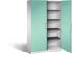 Flügeltürenschrank H1980xB1200xT435mm lichtgrau/lichtgrün 4 BD Schließfach
