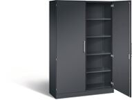 Flügeltürenschrank H1980xB800xT435mm schwarzgrau/schwarzgrau 4 BD Schließfach