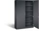 Flügeltürenschrank H1980xB800xT435mm schwarzgrau/schwarzgrau 4 BD Schließfach
