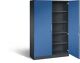 Flügeltürenschrank H1980xB1000xT435mm schwarzgrau/enzianblau 4 BD Schließfach
