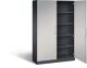 Flügeltürenschrank H1980xB1200xT435mm schwarzgrau/weißalu.4 BD Schließfach
