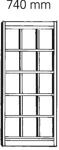 Klappenschrank 15 x A4 H740xB1910xT420mm lichtgrau
