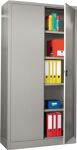 Flügeltürenschrank H1950xB1000xT400mm grau 4BD Vollblechtüren 110Grad Türöffnung