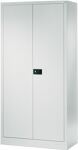 Flügeltürenschrank H1950xB1000xT500mm grau 4BD Vollblechtüren 110Grad Türöffnung