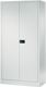 Flügeltürenschrank H1950xB1000xT500mm grau 4BD Vollblechtüren 110Grad Türöffnung