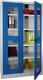 Flügeltürenschrank H1950xB1200xT500mm grau 4BD Sichtfenstertüren
