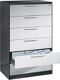 Karteischrank schwarzgrau/enzianblau H1298xB800xT600mm Trgf.65kg C+P