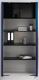 Einschwenktürenschrank H1950xB950xT420mm 2Türen,Schließf.,4Fbd.lichtgrau/blau