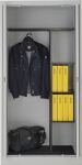 Einschwenktürenschrank H1950xB950xT420mm 2Türen,Garderobe m.Hutabl.3Fbdgrau/grau