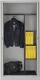 Einschwenktürenschrank H1950xB950xT420mm 2Türen,Garderobe m.Hutabl.3Fbdgrau/grau
