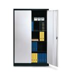 Flügeltürenschrank H1950xB1200xT500mm graphitschwarz/lichtgrau 4 BD