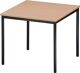 Stahlrohrtisch L800xB800xH720mm Vierkantrohr schwarz Platten-S.19mm Buchedekor