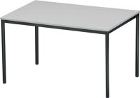 Stahlrohrtisch L1200xB800xH720mm Vierkantrohr schwarz Platten-S.19mm lichtgrau