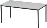 Stahlrohrtisch L1600xB800xH720mm Vierkantrohr schwarz Platten-S.19mm lichtgrau