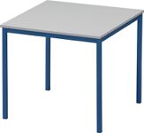 Stahlrohrtisch L800xB800xH720mm 4-Kt.Rohr violettblau Platten-S.19mm lichtgrau
