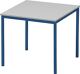 Stahlrohrtisch L800xB800xH720mm 4-Kt.Rohr violettblau Platten-S.19mm lichtgrau