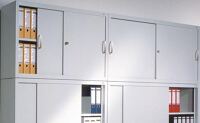 Aufsatzschrank H790xB1200xT400mm 2 OH m.Schiebetüren lichtgrau/lichtgrau C+P