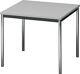 Stahlrohrtisch L800xB800xH720mm Rdrohr schwarz/chrom Platten-S.25mm lichtgrau