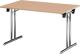 Klapptisch B1800xT700xH725mm Ahorn 25mm Kufen,ger.Gestell Stahl,D.32mm verchr.