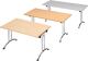 Klapptisch B1800xT700xH725mm grau 25mm Kufen,geb.Gestell Stahl,D.32mm verchr.