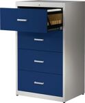 Hängeregistraturschrank H1050xB434xT600mm 1-bahnig schw/weiß 3Schubl.m.Softeinz.