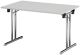 Klapptisch B1200xT700xH725mm grau 25mm Kufen,ger.Gestell Stahl,D.32mm verchr.