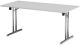 Klapptisch B1600xT700xH725mm grau 25mm Kufen,ger.Gestell Stahl,D.32mm verchr.