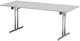 Klapptisch B1800xT700xH725mm grau 25mm Kufen,ger.Gestell Stahl,D.32mm verchr.