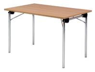 Klapptisch B1200xT700xH760mm grau 25mm Vierfußgestell Rdrohr 30x1,5mm verchr.