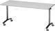Klapptisch B1600xT700xH735mm grau 25mm Kufen,fahrbar Rdrohr 80x40mm verchr.