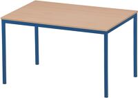 Stahlrohrtisch L1200xB800xH720mm Vierkantrohr violettblau Platten-S.19mm Buche