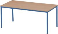 Stahlrohrtisch L1600xB800xH720mm Vierkantrohr violettblau Platten-S.19mm Buche