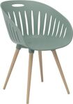 Outdoorstuhl olive Holzbeine Buche-Eiche gebeizt VE=2 St.im Krt.TOPSTAR
