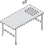 Pack- u.Arbeitstisch B2000xT920xH690-960mm m.Waage u.manueller Höhenverstellung