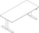Schreibtisch Teda-P H700-1200xB1800xT800mm Buche Gestell silber HAMMERBACHER