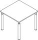 Schreibtisch Sero-H H680-820xB800xT800mm Buchedekor 4-Fuß-Gestell HAMMERBACHER