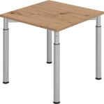Schreibtisch Sero-H H680-820xB800xT800mm Asteiche 4-Fuß-Gestell HAMMERBACHER