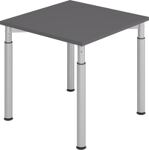 Schreibtisch Sero-H H680-820xB800xT800mm graphit 4-Fuß-Gestell HAMMERBACHER