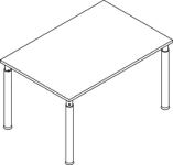 Schreibtisch Sero-H H680-820xB1200xT800mm Eichedekor 4-Fuß-Gestell HAMMERBACHER