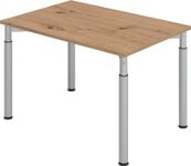 Schreibtisch Sero-H H680-820xB1200xT800mm Asteiche 4-Fuß-Gestell HAMMERBACHER