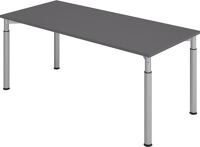 Schreibtisch Sero-H H680-820xB1800xT800mm graphit 4-Fuß-Gestell HAMMERBACHER