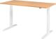 Schreibtisch Teda-P H700-1200xB1600xT800mm Buchedekor Gestell weiß