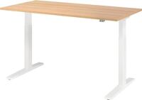 Schreibtisch Teda-P H700-1200xB1600xT800mm Eichedekor Gestell weiß