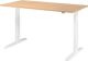 Schreibtisch Teda-P H700-1200xB1600xT800mm Eichedekor Gestell weiß