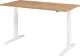 Schreibtisch Teda-P H700-1200xB1600xT800mm Asteichedekor Gestell weiß